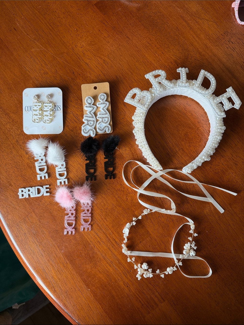 Bridal Accessories- Lot of Bride Earrings and headbands